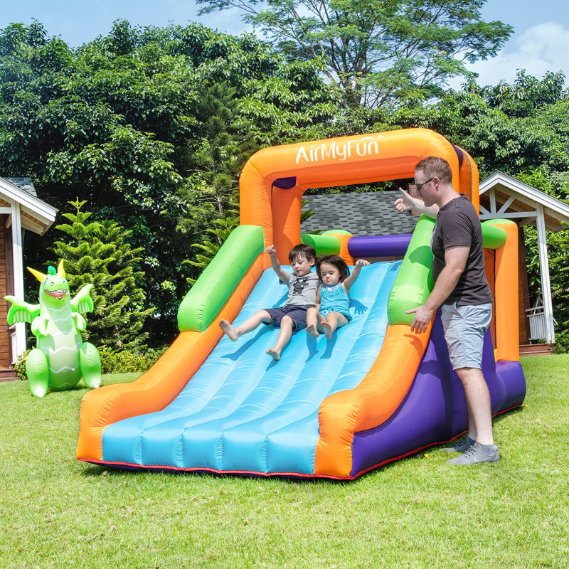 dubbin 14' x 7' Bounce House with Water Slide and Air Blower Wayfair
